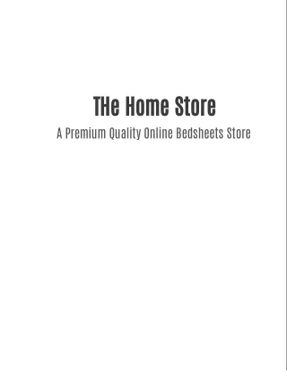 THS-A Premium Quality Online Bedsheets Store -The Home Store