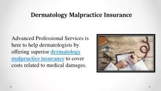 Dermatology Malpractice Insurance