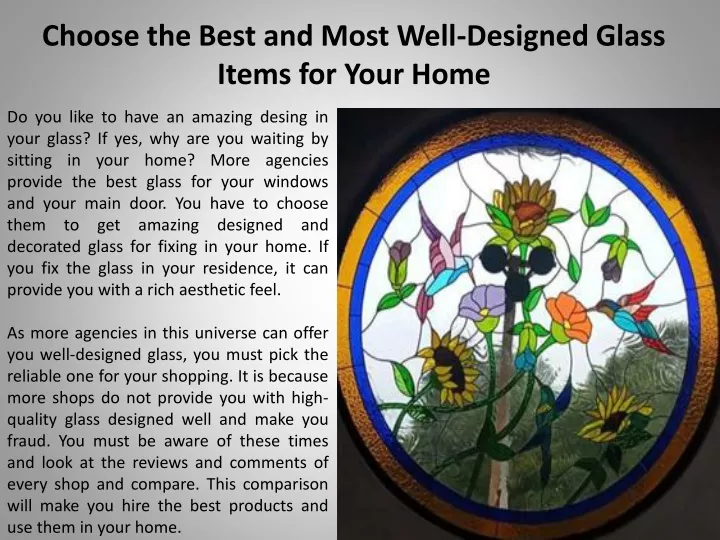 choose the best and most well designed glass