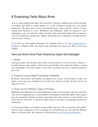 8 Surprising Facts About Acne