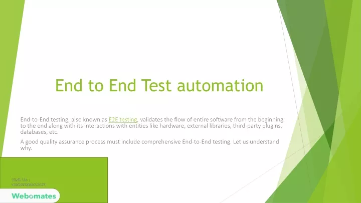 end to end test automation