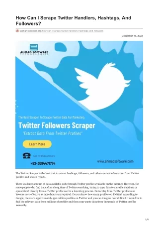 how can i scrape twitter handlers hashtags