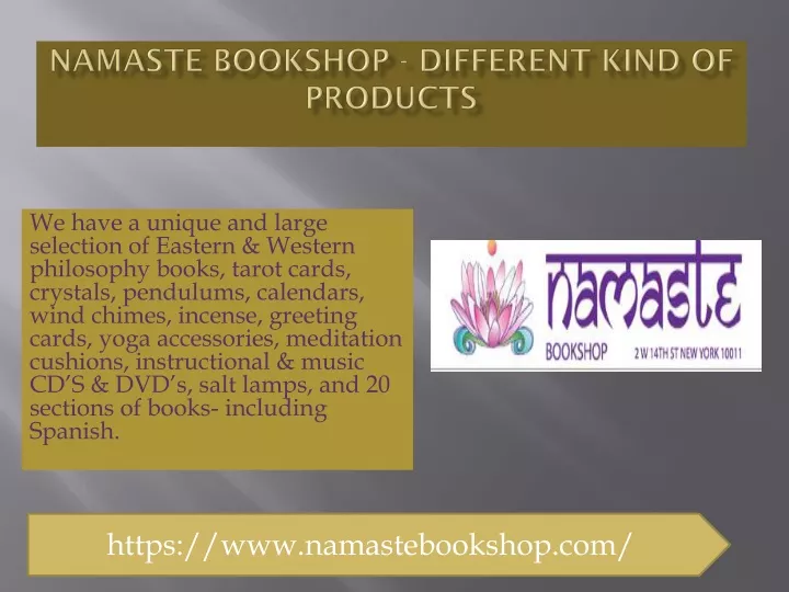 namaste bookshop different kind of products