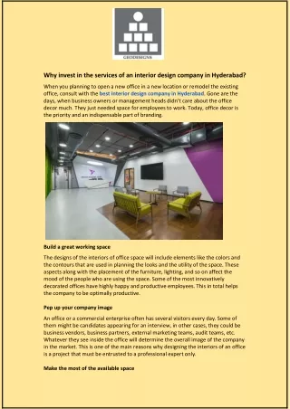 Why invest in the services of an interior design company in Hyderabad?