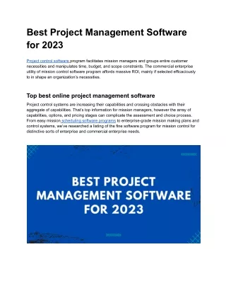 Best Project Management Software for 2023