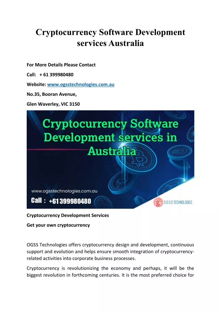 cryptocurrency software development services