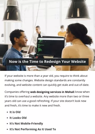 now is the time to redesign your website
