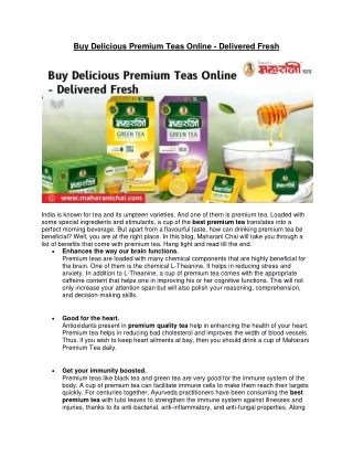 Buy Delicious Premium Teas Online