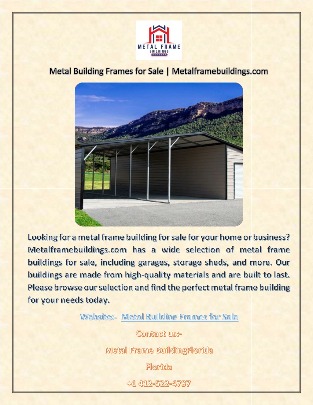 Ppt metal building frames for sale metalframebuildings