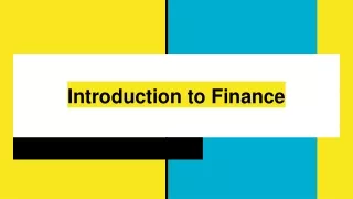 introduction to finance