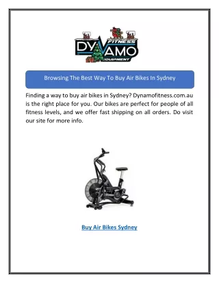 browsing the best way to buy air bikes in sydney
