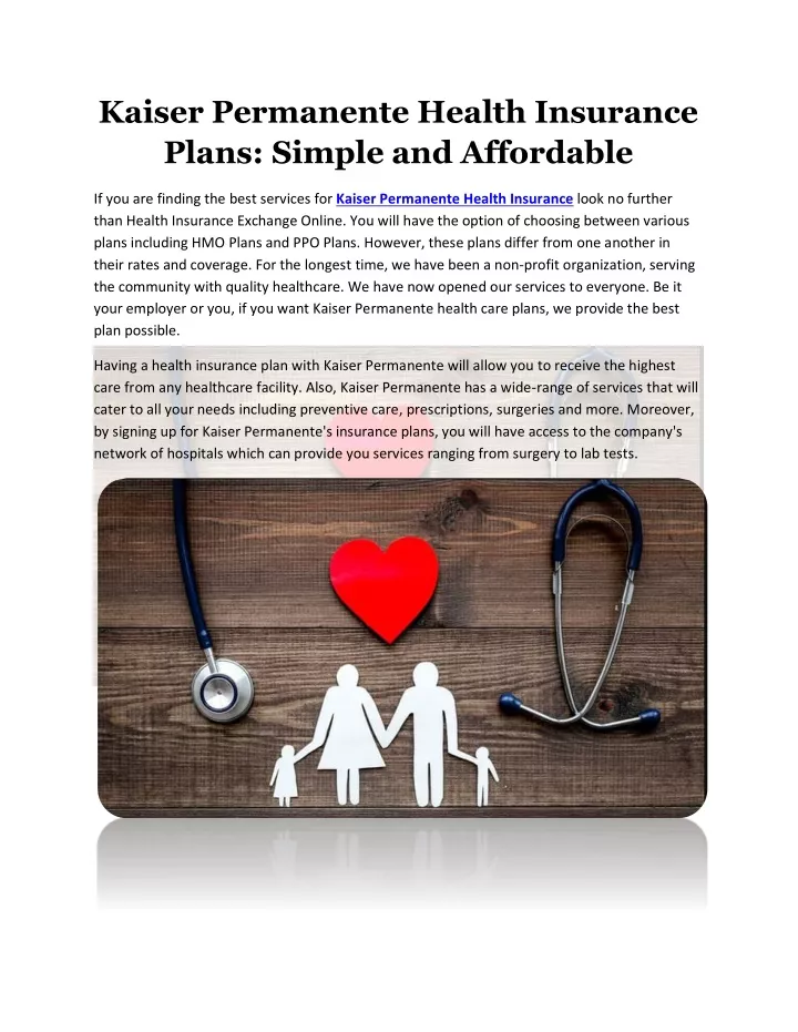 kaiser permanente health insurance plans simple