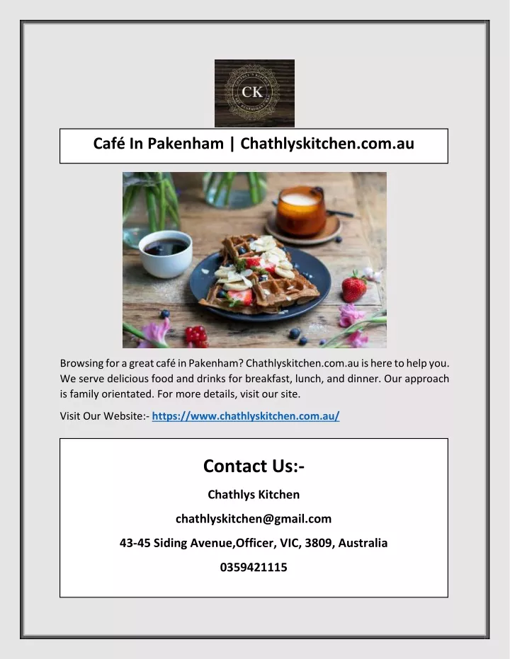 caf in pakenham chathlyskitchen com au