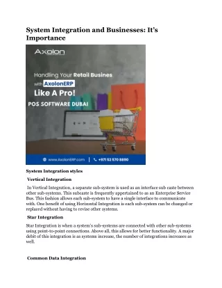 system integration and businesses it s importance