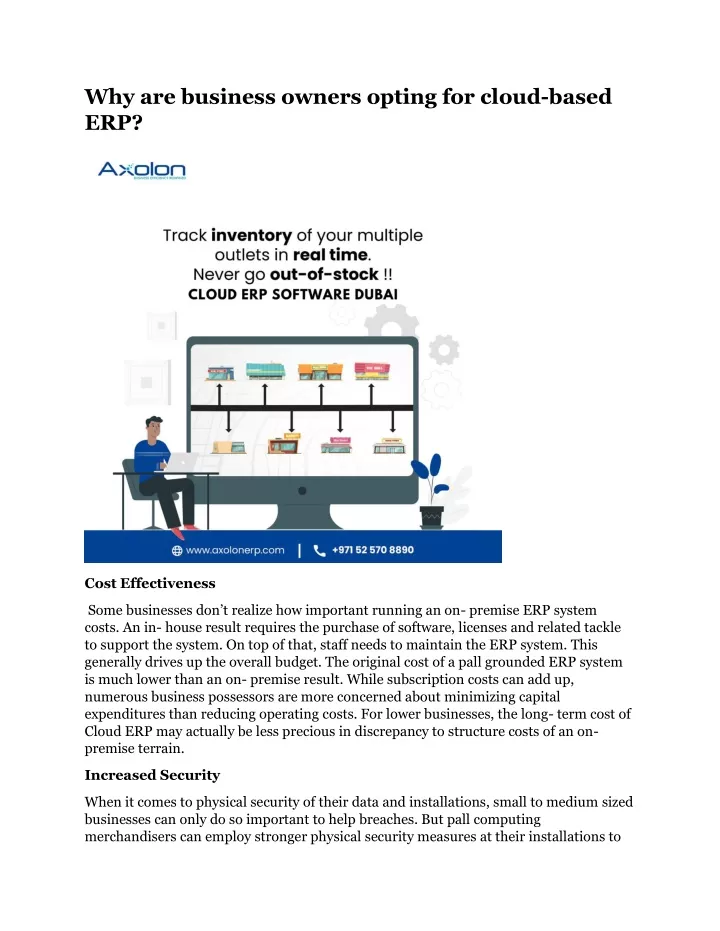 why are business owners opting for cloud based erp