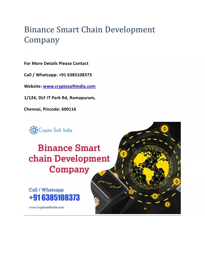 binance smart chain development company for more