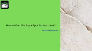 How to find the right spot for slab leak