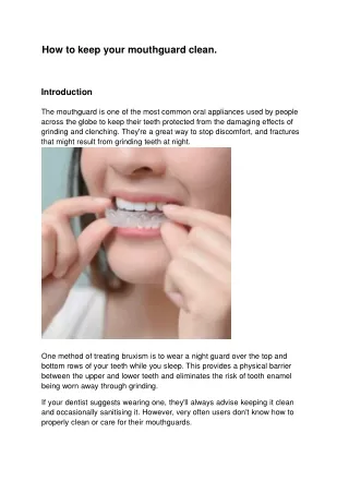 How to keep your mouthguard clean.