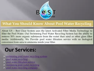 pool water recycling - bestclearsystem