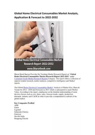 global home electrical consumables market