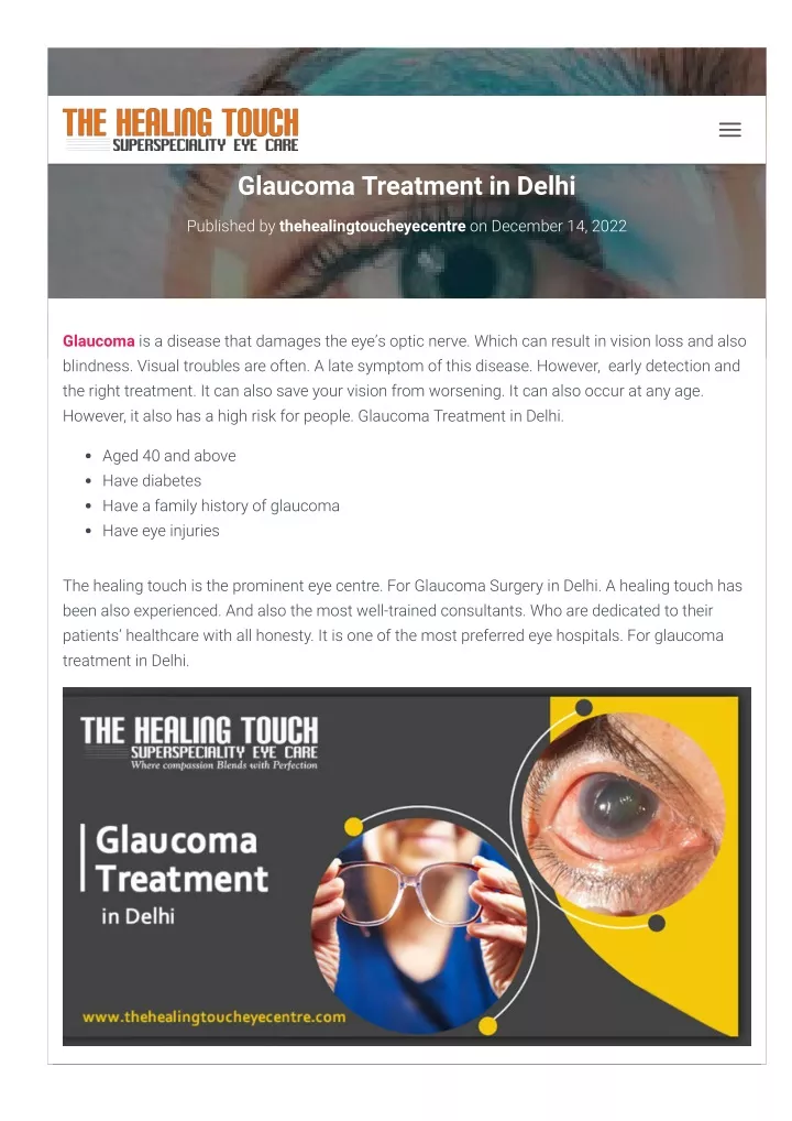 glaucoma treatment in delhi