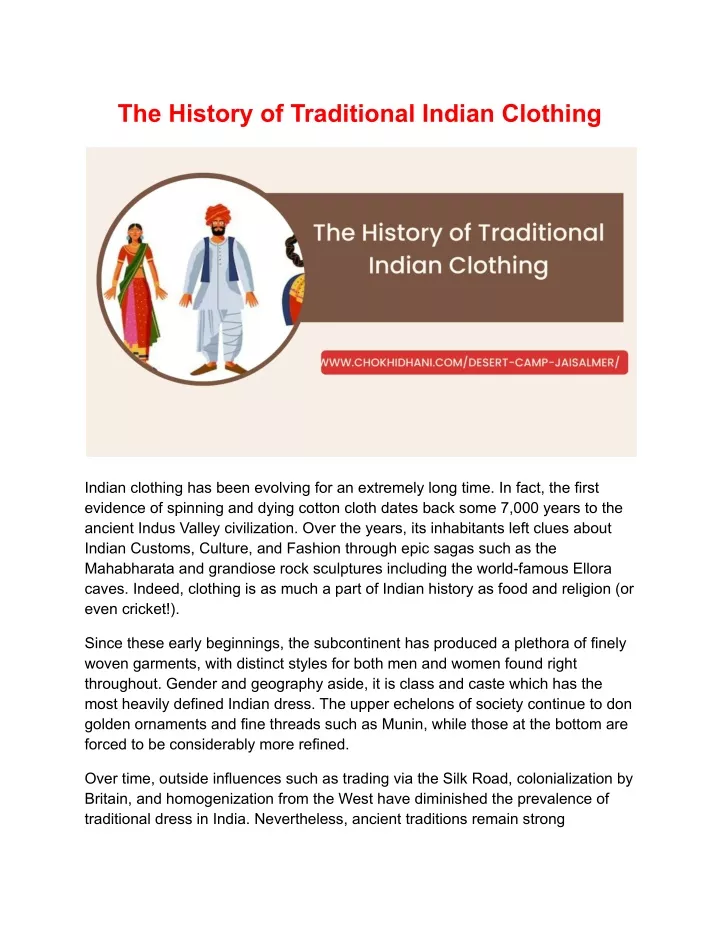 the history of traditional indian clothing