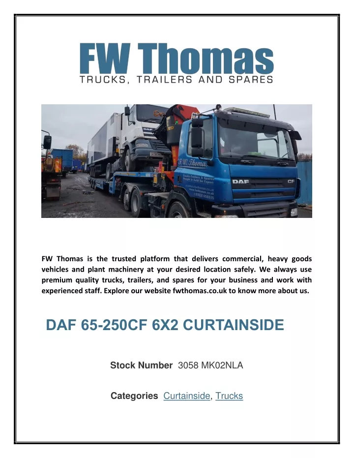 fw thomas is the trusted platform that delivers