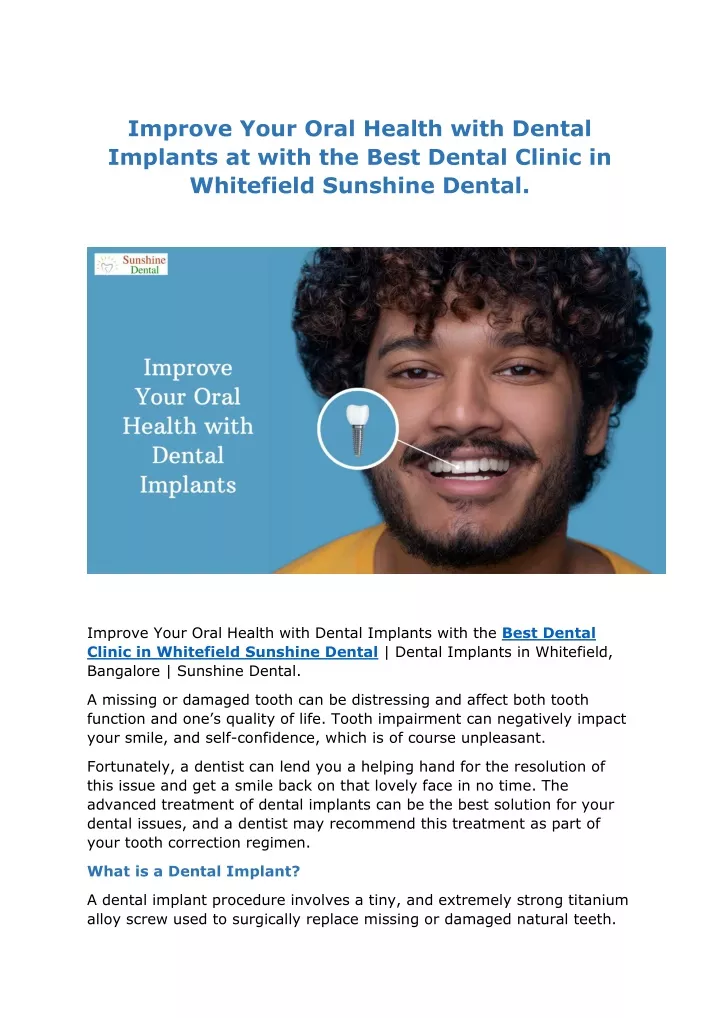 improve your oral health with dental implants