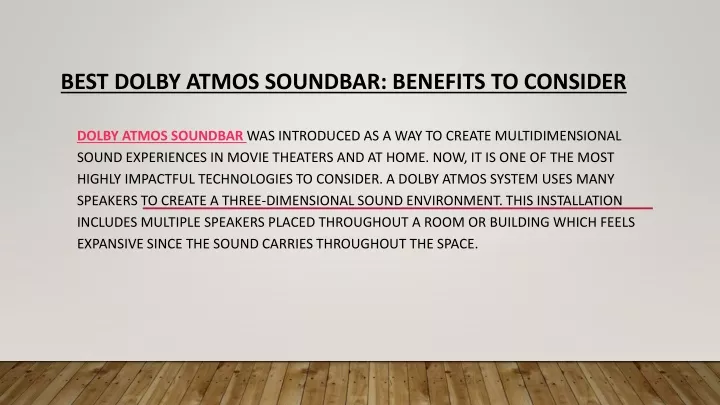 best dolby atmos soundbar benefits to consider