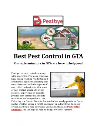 best pest control in gta our exterminators