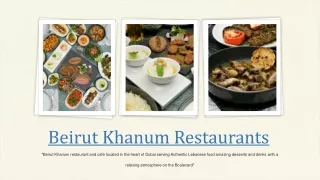 Lebanese Restaurant In Dubai