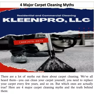 4 Major Carpet Cleaning Myths