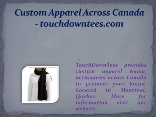 Custom Apparel Across Canada - touchdowntees.com