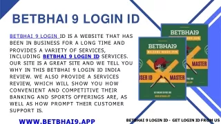 Betbhai 9 login id - Get Login Id from US