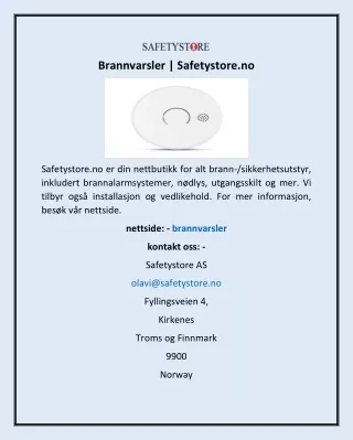 Brannvarsler | Safetystore.no