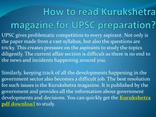 how to read kurukshetra magazine for upsc preparation