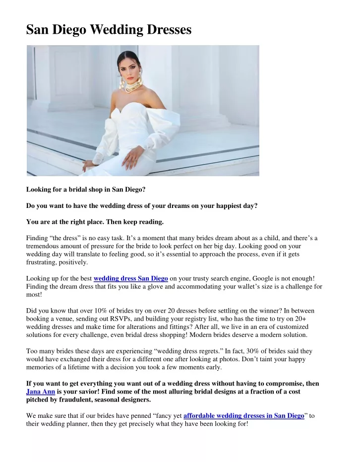 PPT - Wedding Dresses in San Diego | Jana Ann Couture Bridal PowerPoint ...