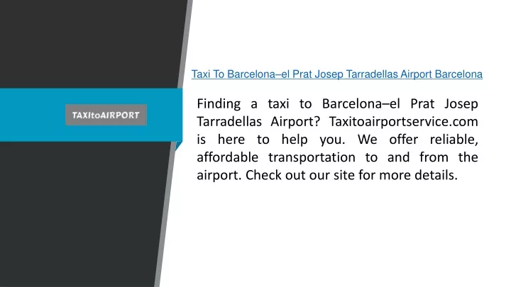 taxi to barcelona el prat josep tarradellas