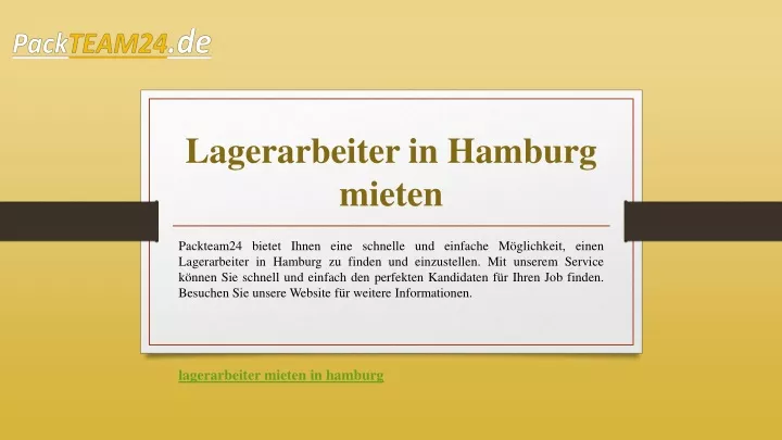 lagerarbeiter in hamburg mieten