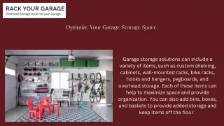 optimize your garage storage space