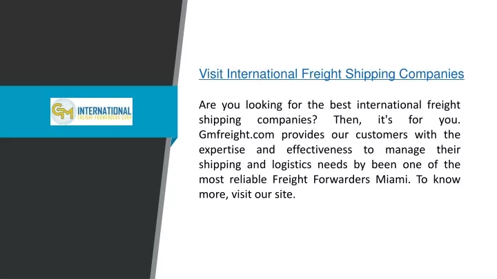 visit international freight shipping companies