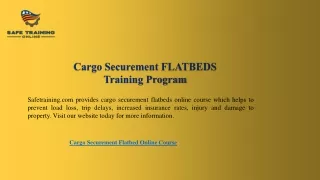 cargo securement flatbeds training program