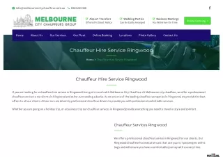 Chauffeur Hire Service in Ringwood