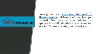 Apartment For Rent In Massachusetts  Hellosection8.com