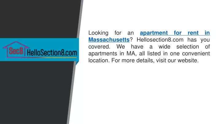 looking for an apartment for rent