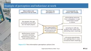 Example of perception and behaviour at work