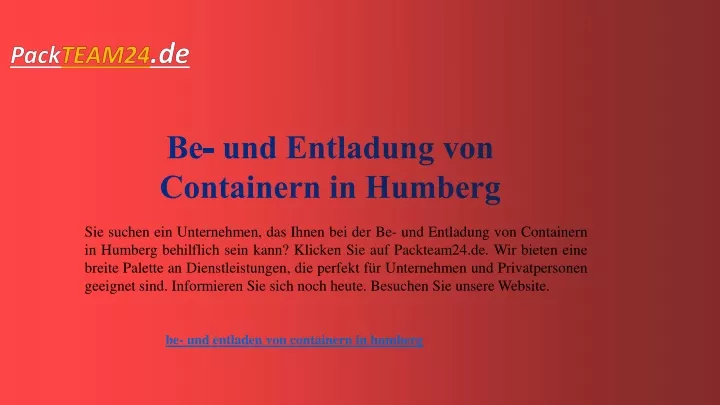 be und entladung von containern in humberg