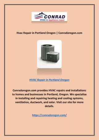 Hvac Repair in Portland Oregon | Conradoregon.com