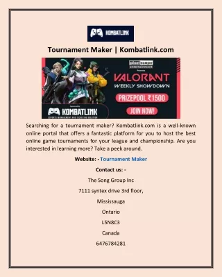 tournament maker kombatlink com