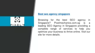 Best Seo Agency Singapore   Pixelmechanics.com.sg